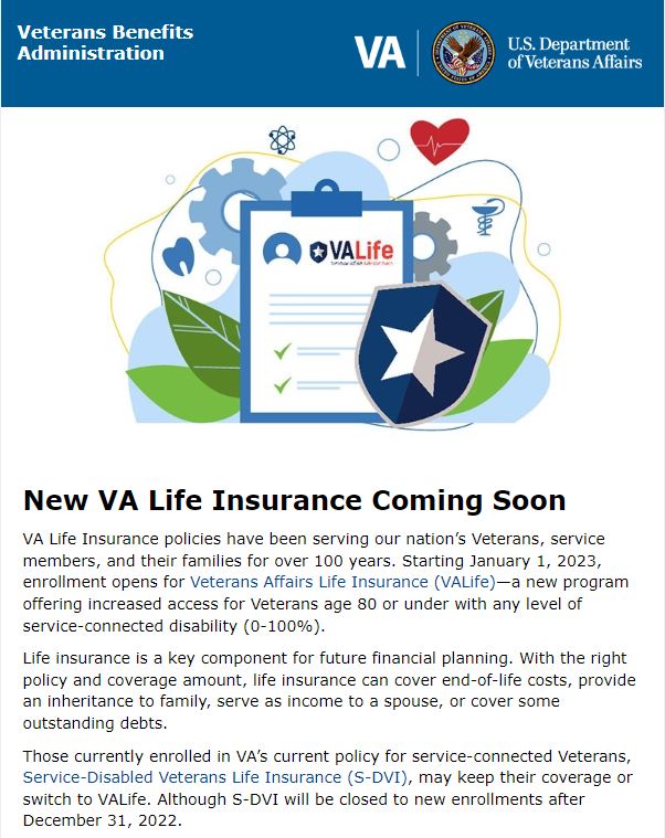 New VA Life Insurance Monroe County Veterans Office