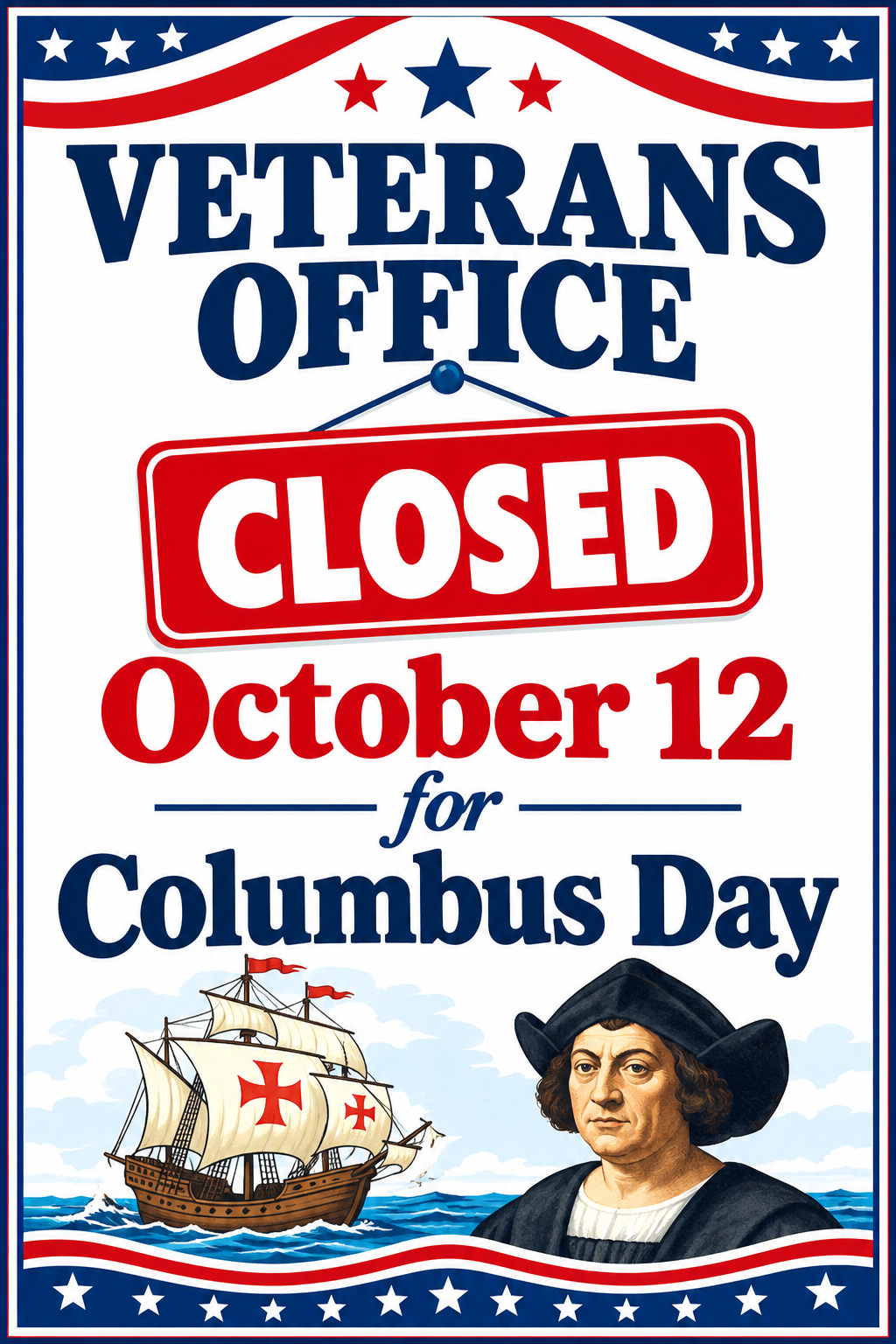 Veterans Office CLOSED October 12